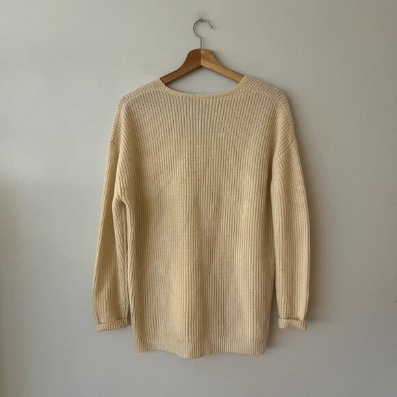 Jenni Kayne Cabin Ivory Wool Cashmere V-Neck Sweater Women's Size XS - Picture 7 of 10
